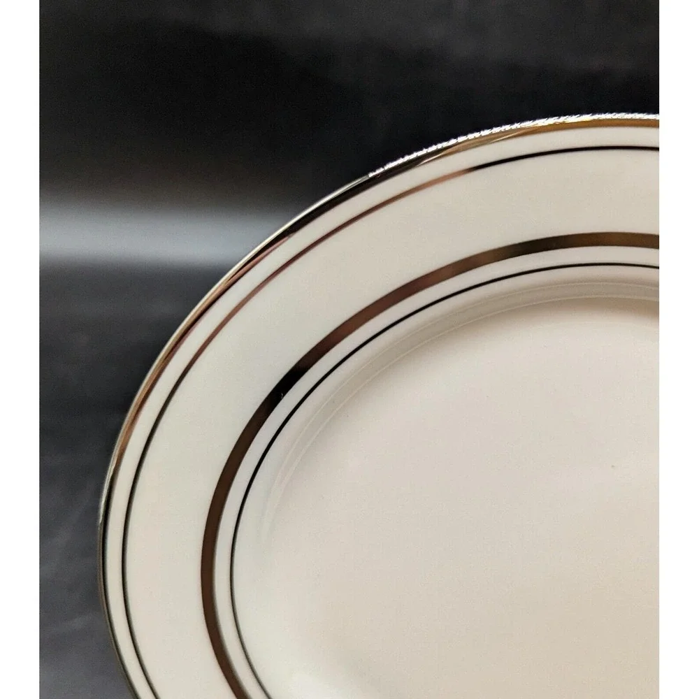 Set Of 4 Lenox Kate Spade Library Lane Platinum Bread Butter  Plate 6.25